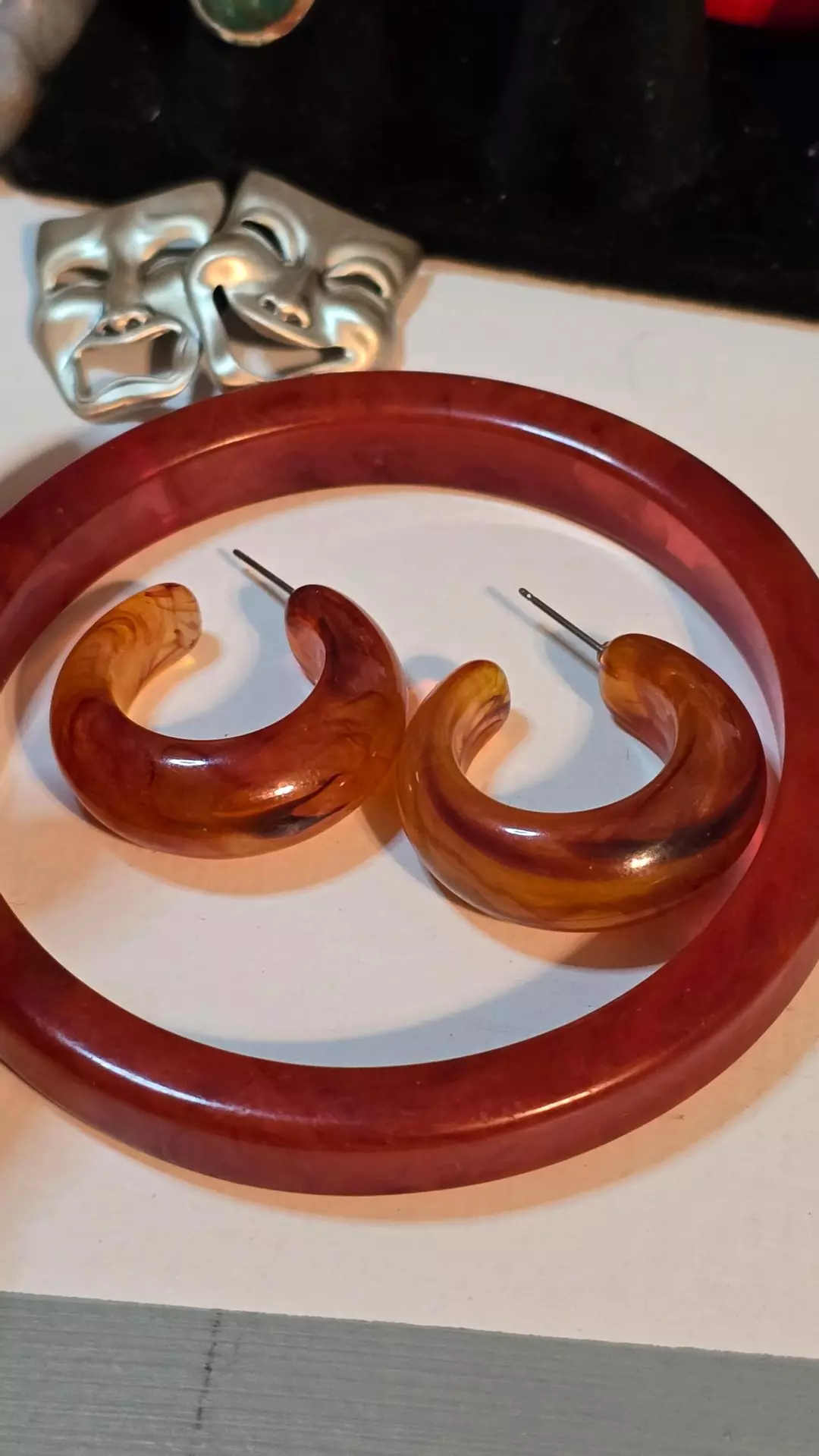 Beckelite set earrings and bracelet Vintage  thumbnail