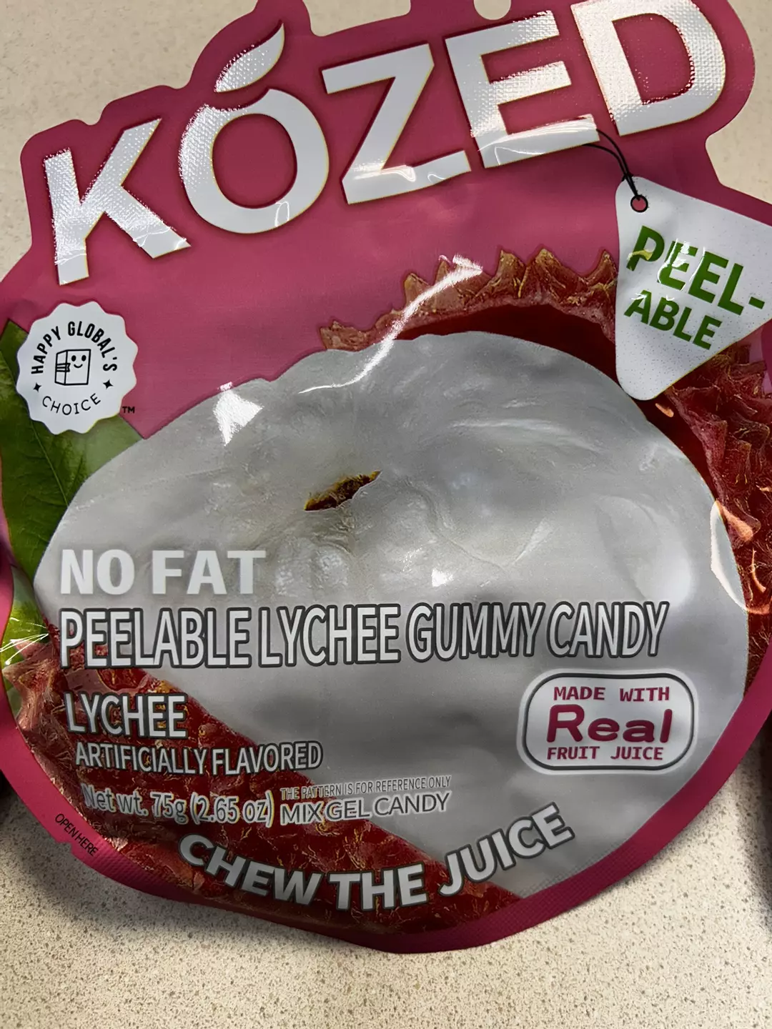 KOZED Lychee PEELABLE gummy candy thumbnail