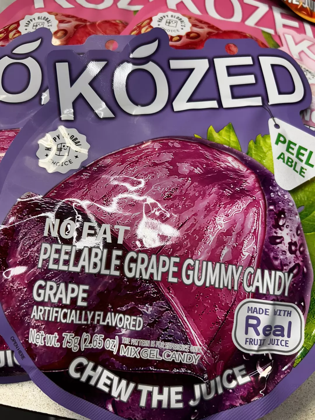 KOZED Grape PEELABLE gummy candy thumbnail