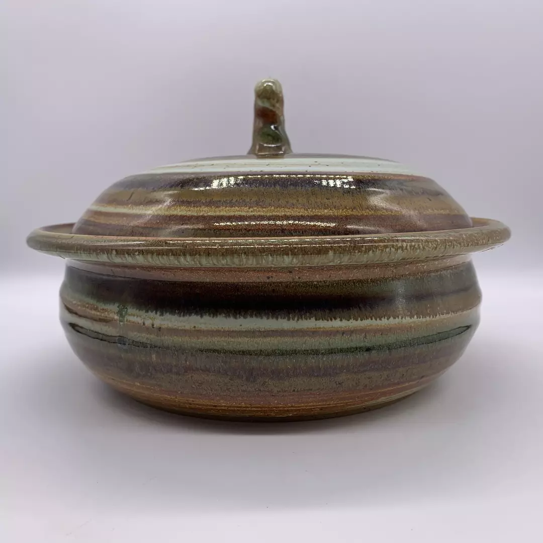 Studio Pottery Covered Casserole Dish thumbnail