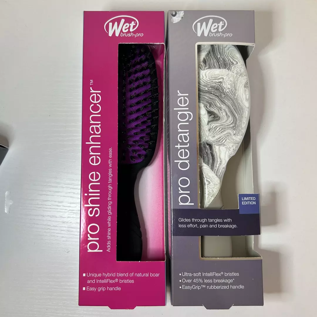 2 Pack! Wet brush Detangler & ProShine Brushes. NWT thumbnail