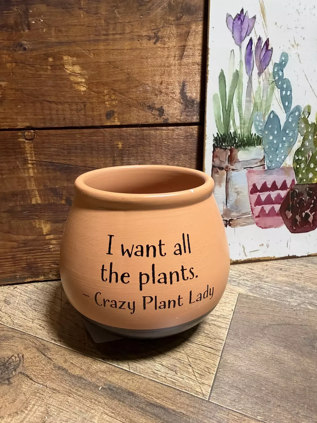 4” CERAMIC “I want all the plants” BEAUTY POT thumbnail