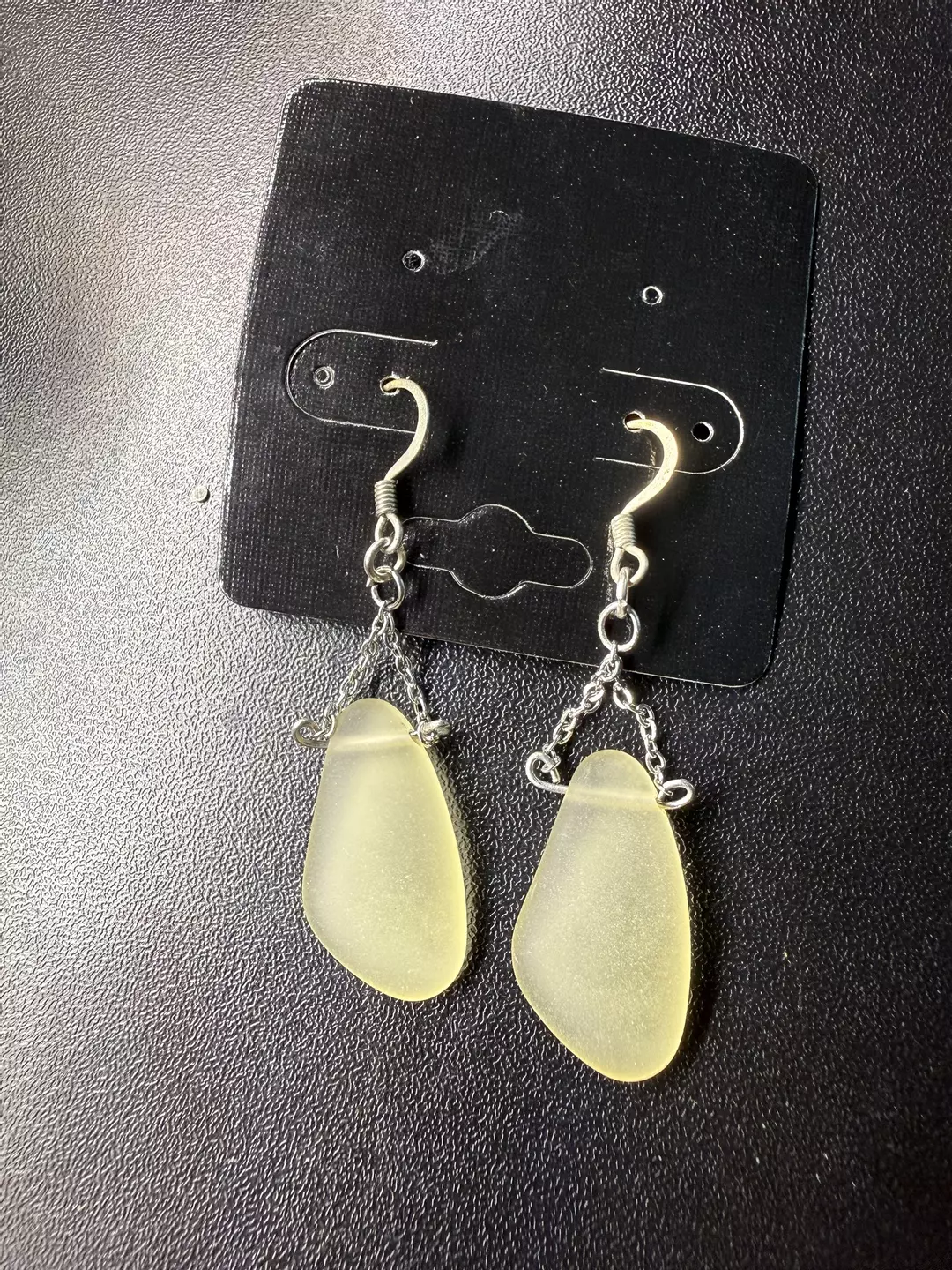 Yellow Sea Glass Earrings  thumbnail