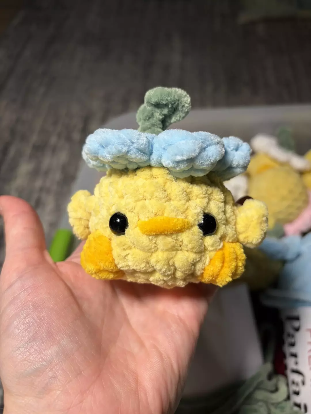 Chick with blue daisy hat thumbnail
