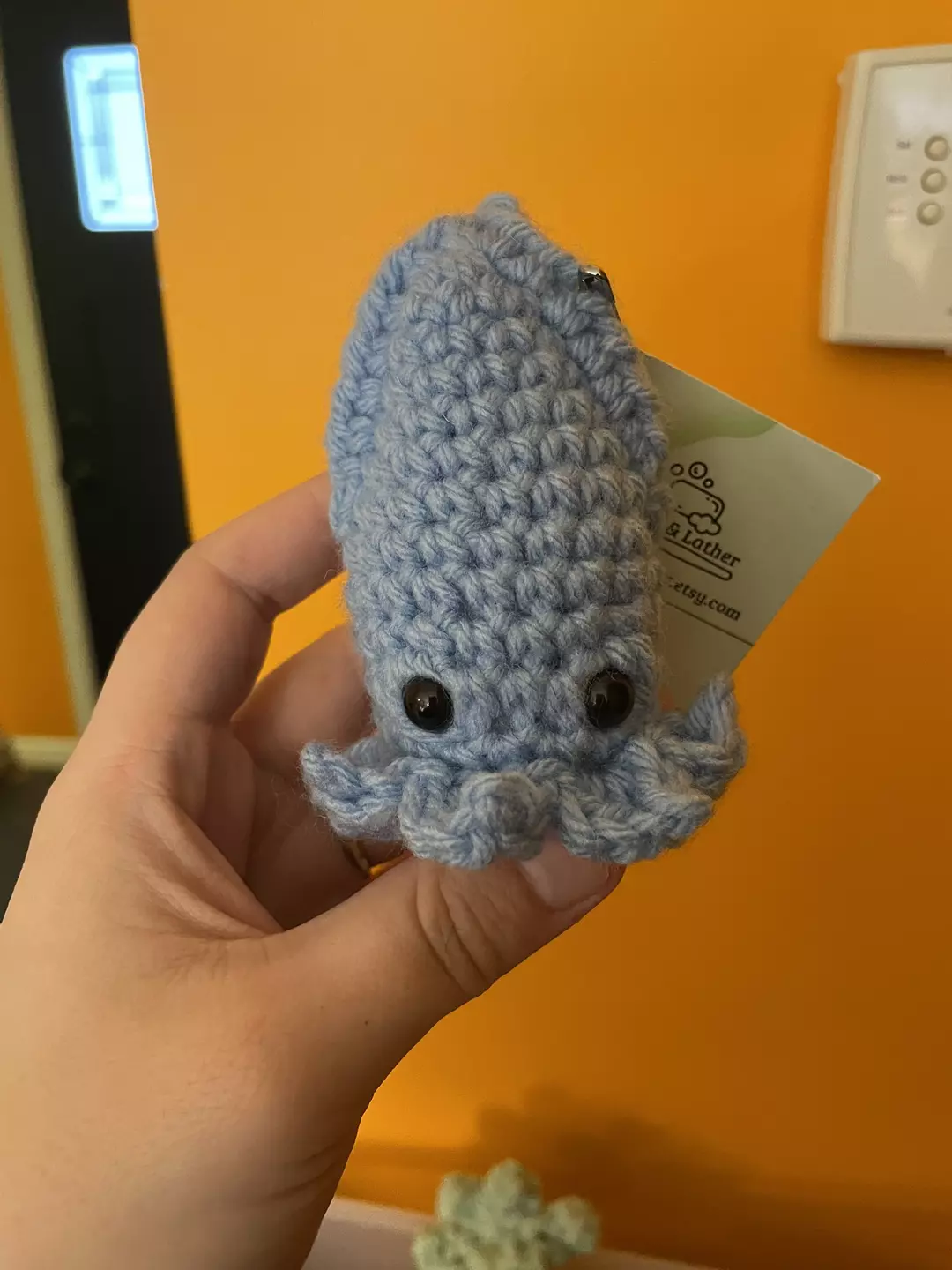 Light Blue Crochet Mini Squid thumbnail