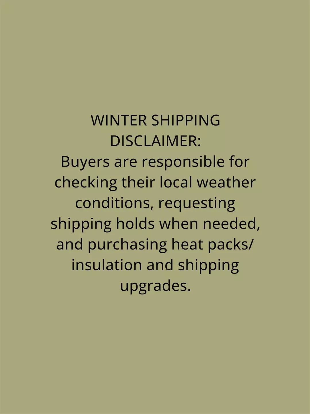 WINTER SHIPPING DISCLAIMER thumbnail