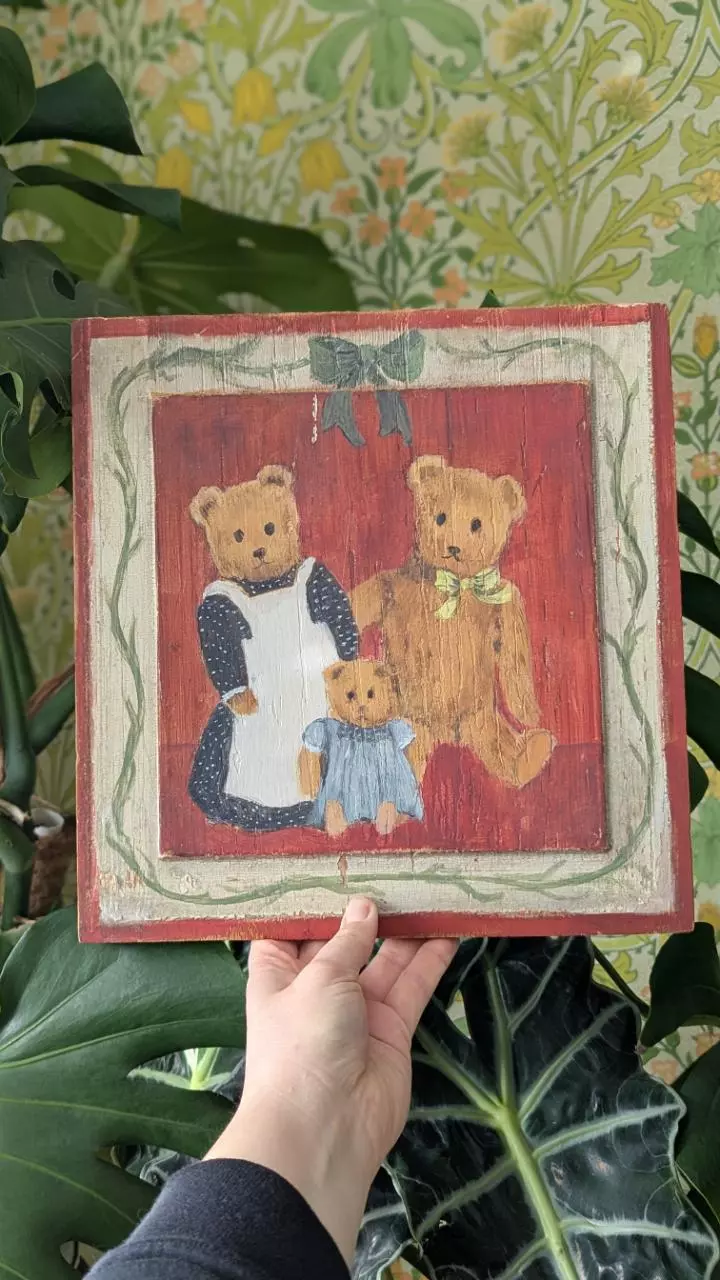 Painted shutter - bear family - ready to hang thumbnail
