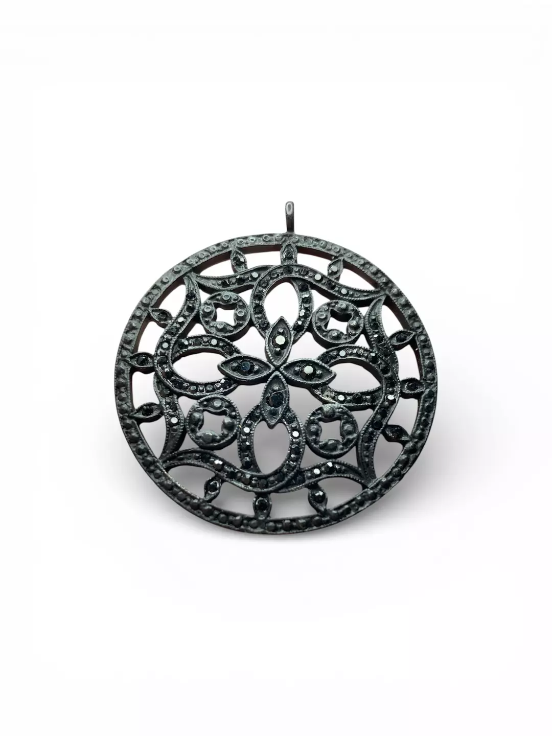 Black Metal and Rhinestone Pendant thumbnail