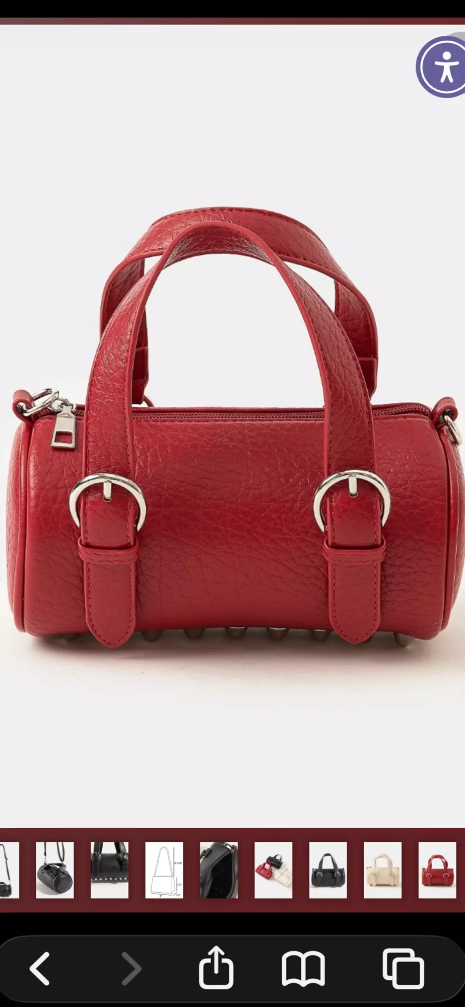 Red log roll crossbody  thumbnail