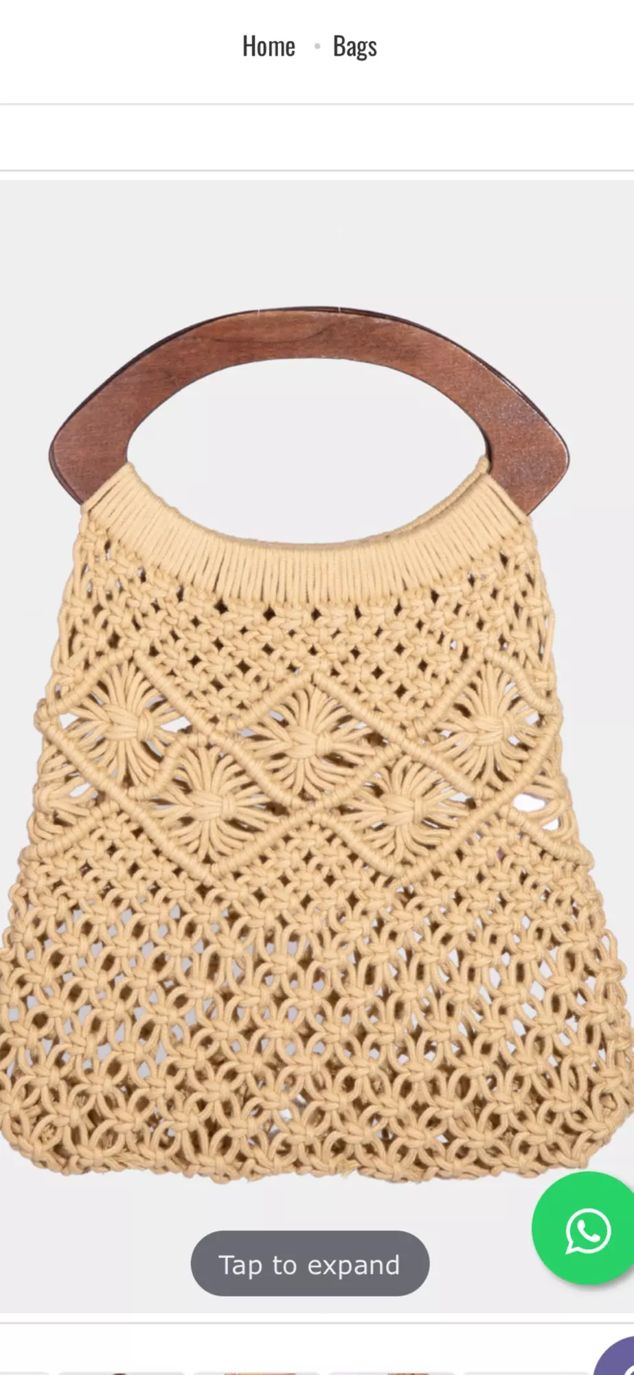 Crochet wood handle purse  thumbnail