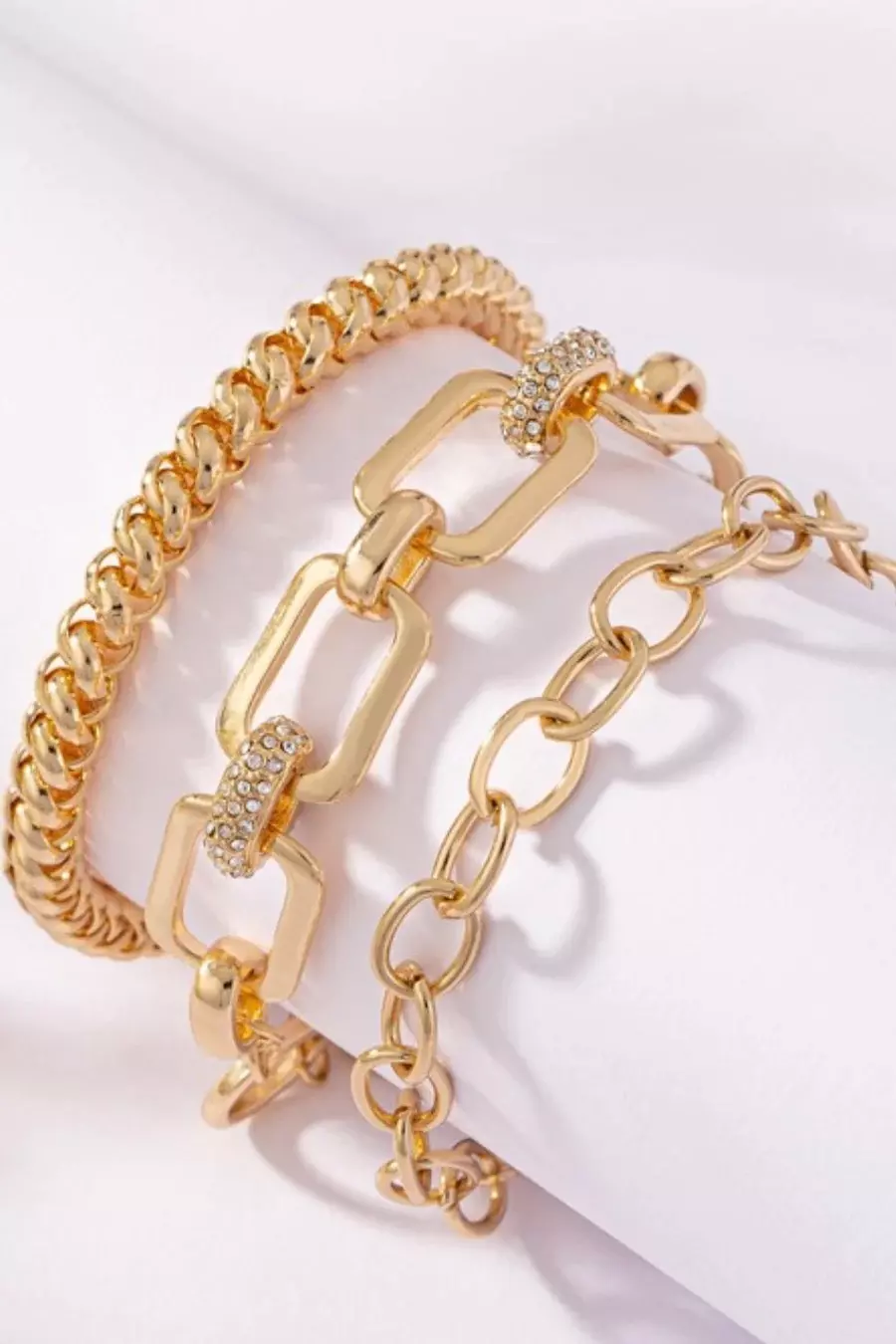 Gold pleaded bracelet set. thumbnail