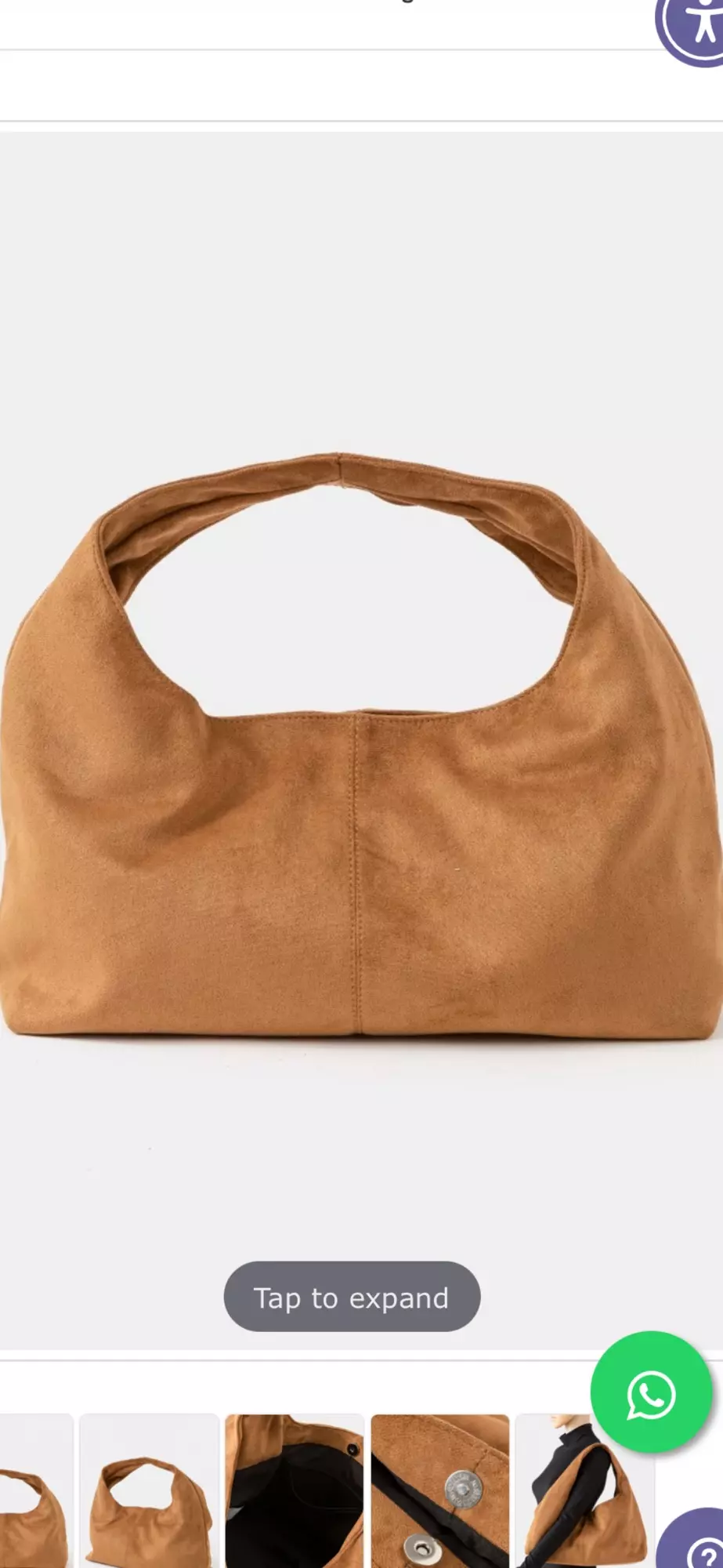 Suede brown shoulder boho bag  thumbnail