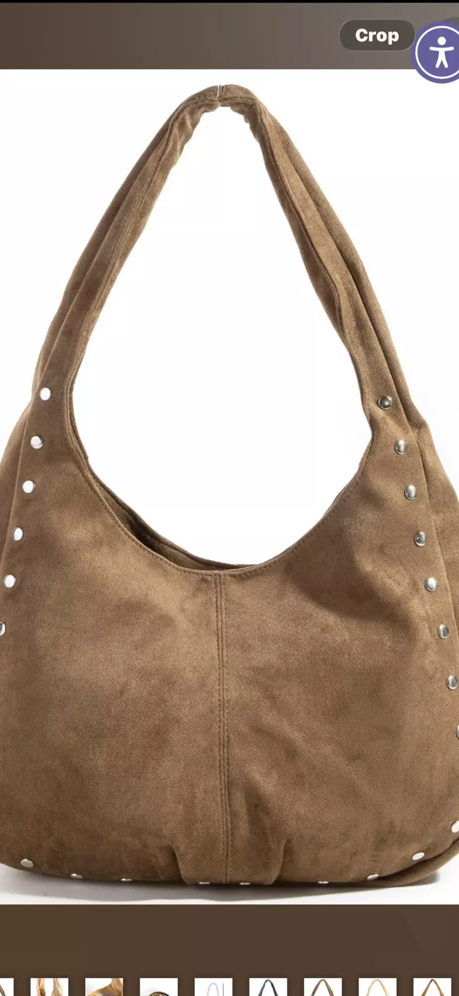 Taupe suede tote large   thumbnail