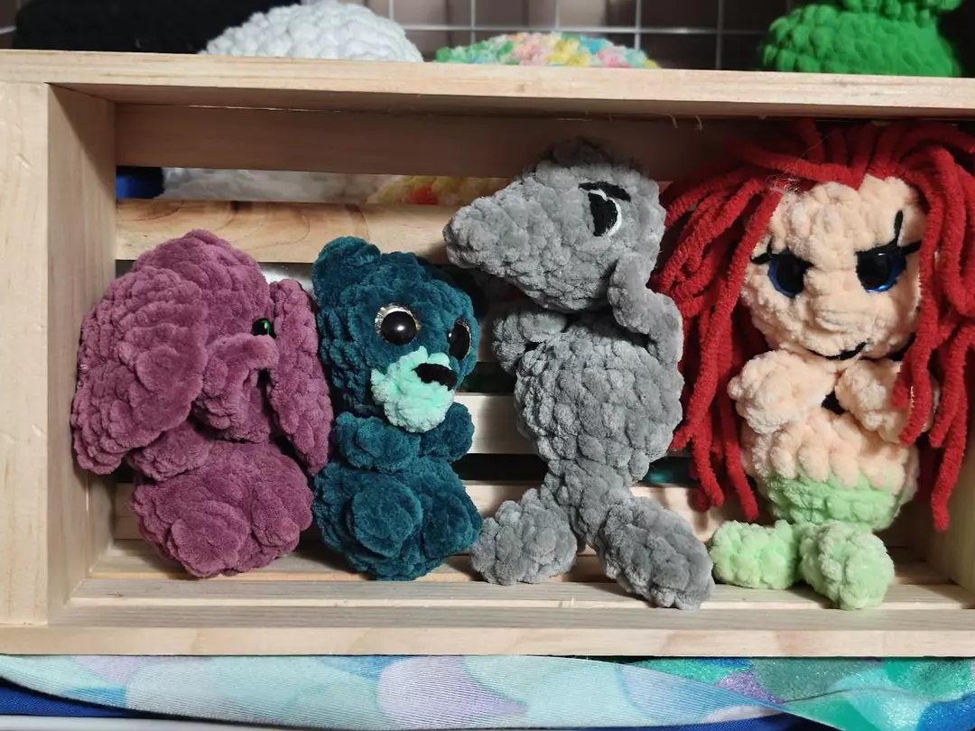 Handmade Crochet Zoo and Aquatic Worry Buddies Plushies thumbnail