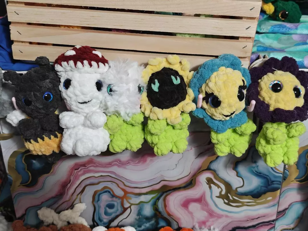 Handmade Crochet Garden Worry Buddy Plushies thumbnail