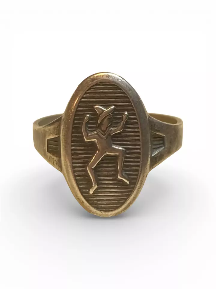 Vintage 1960s Girl Scouts Silver Filled Ring – Retro Scout Jewelry – Size 6 adjustable thumbnail