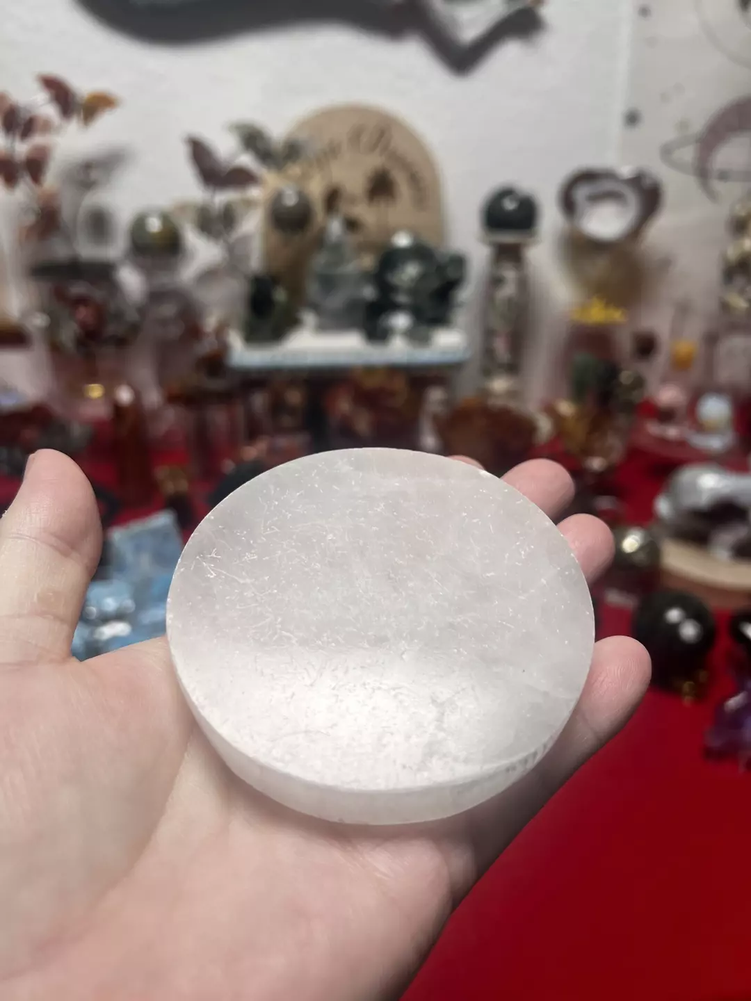 Selenite flat round charging plate thumbnail