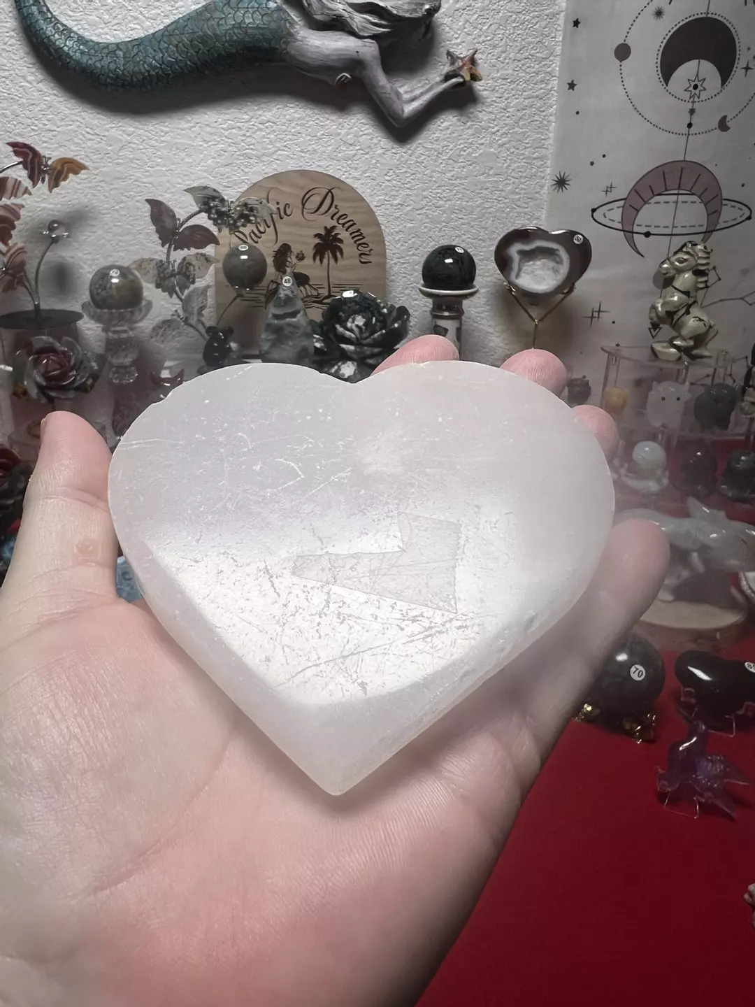 Selenite flat heart charging crystal thumbnail
