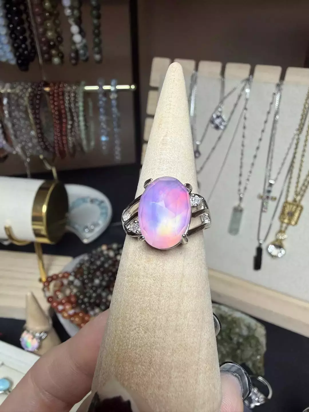 aurora opal adjustable ring thumbnail