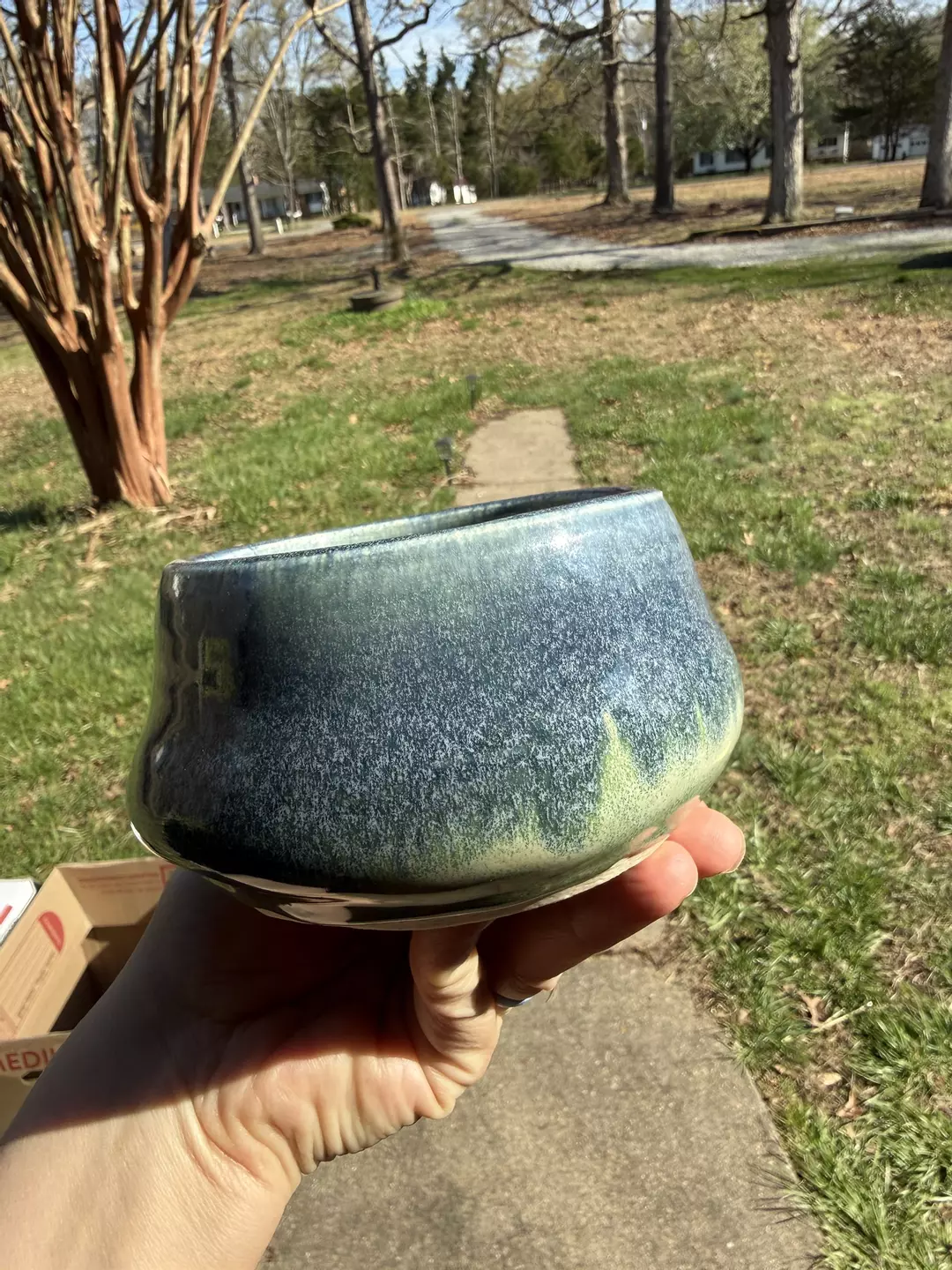 Rescued Pottery- pot cover/trinket bowl thumbnail