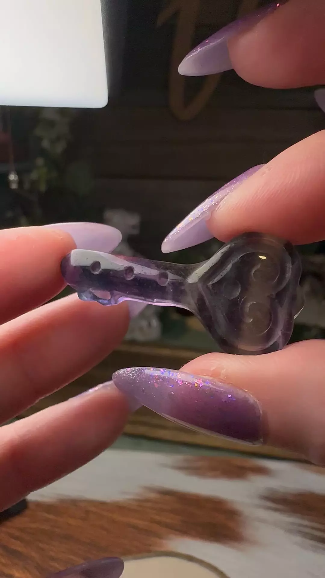 Small Fluorite Heart Key #559 thumbnail
