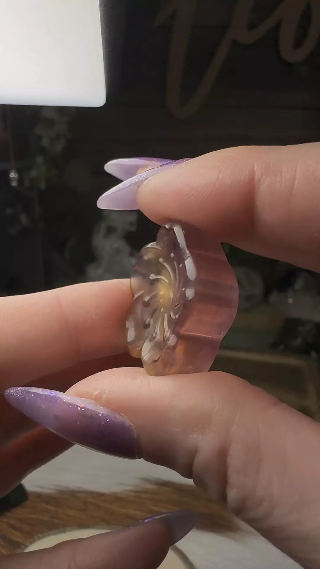 Small Fluorite Bowl Hibiscus #2 thumbnail