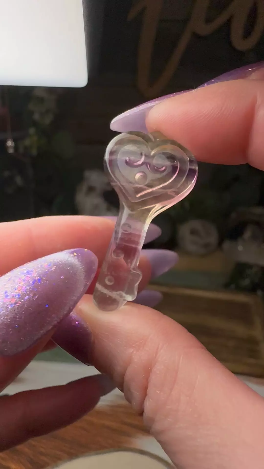 Small Fluorite Heart Key #561 thumbnail