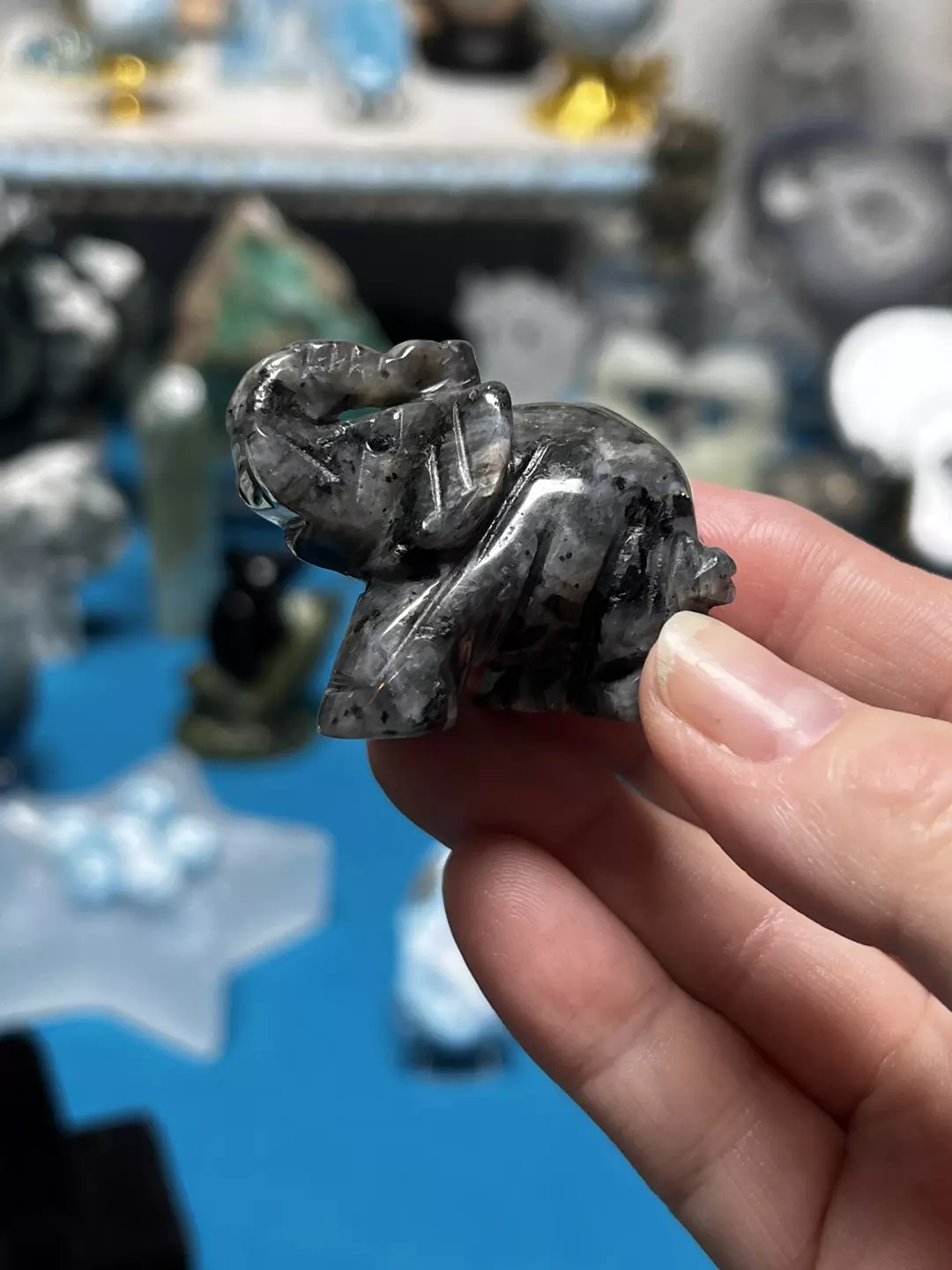 $14| Larvikite Elephant thumbnail