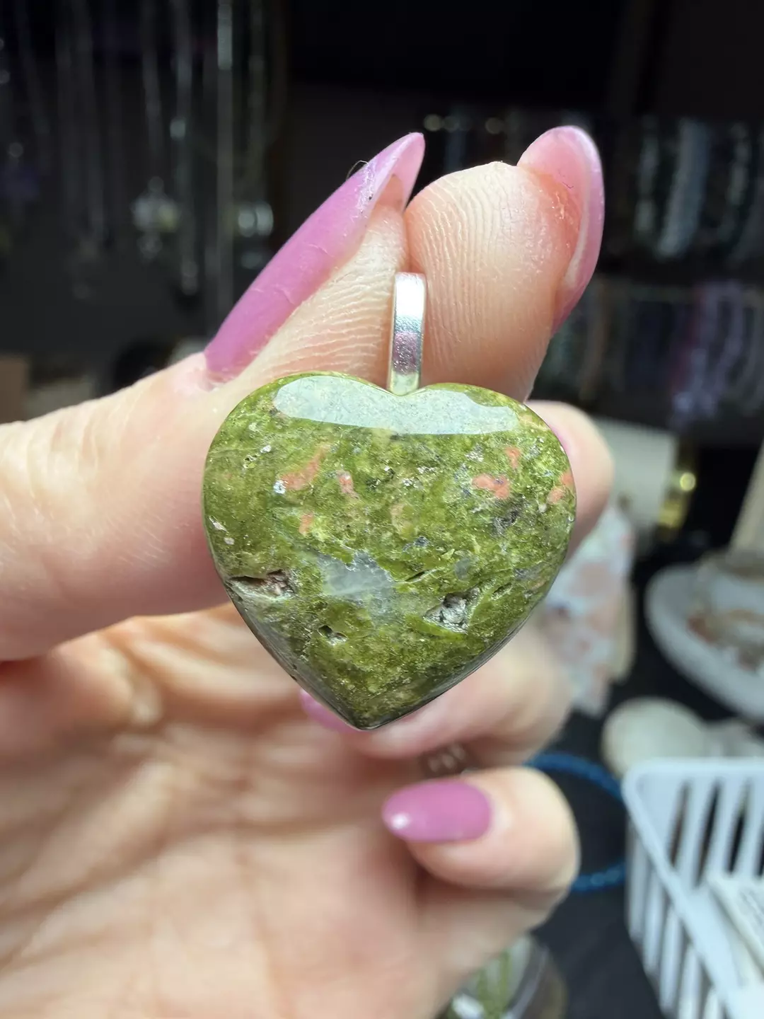 unakite heart pendant  thumbnail