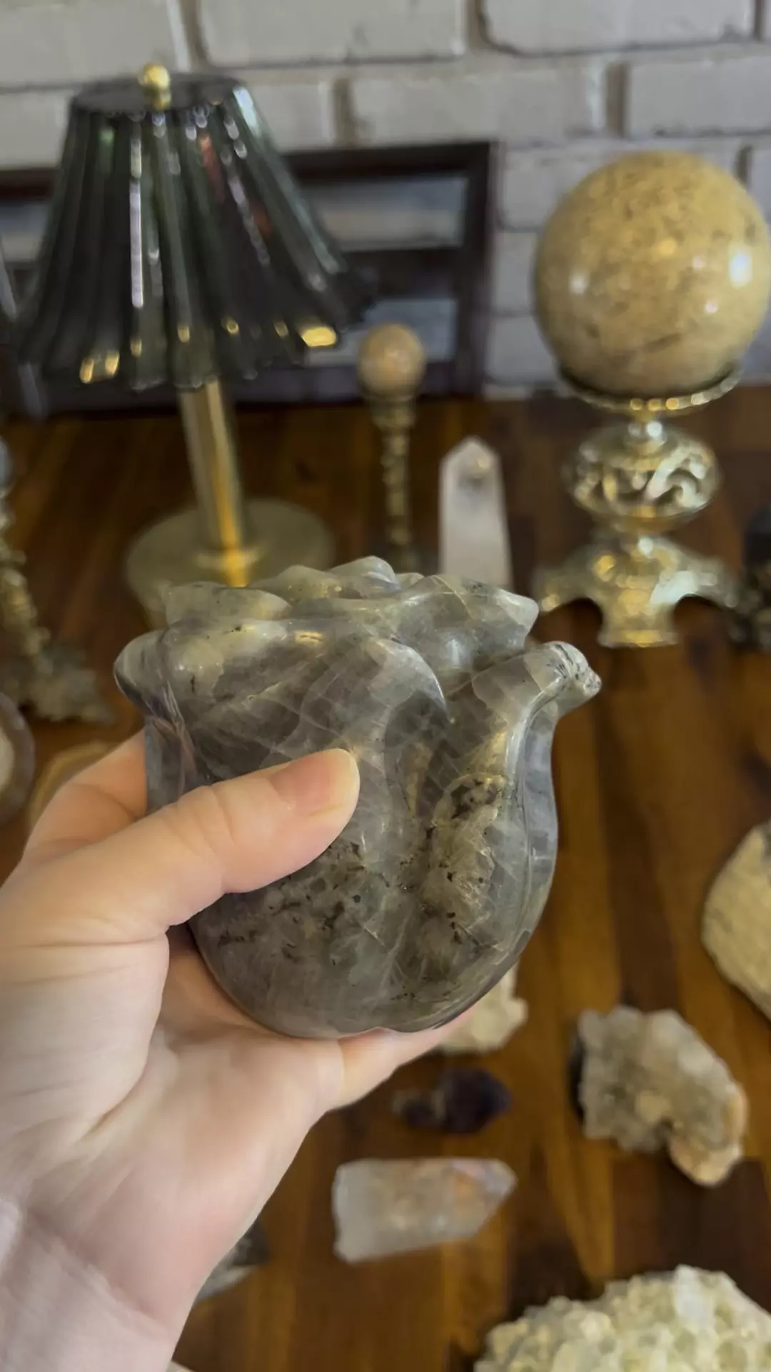 Huge labradorite carved rose  thumbnail