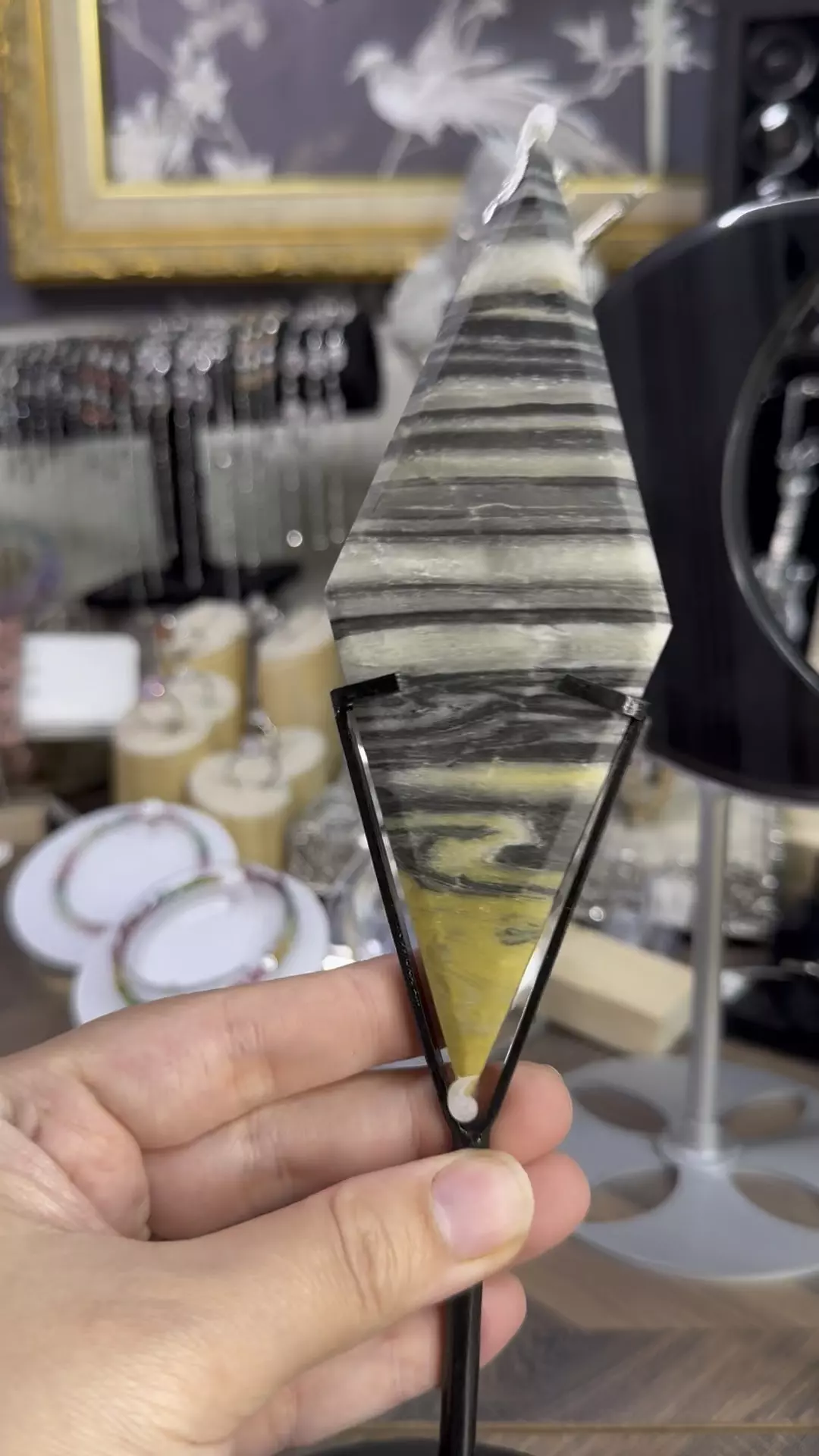 Tiger Stromatolite Diamond on Stand #4 thumbnail