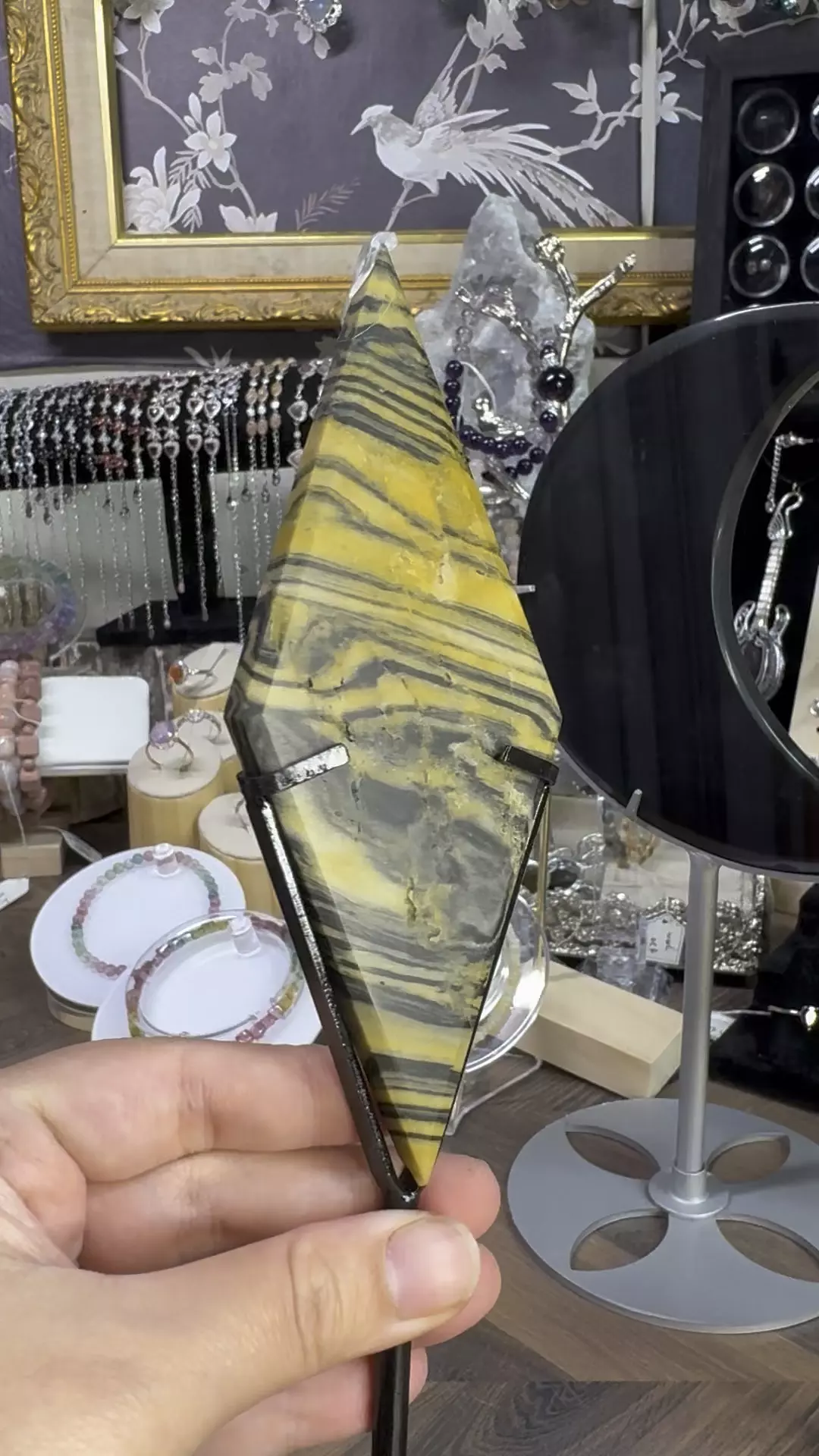 Tiger Stromatolite Diamond on Stand #3 thumbnail