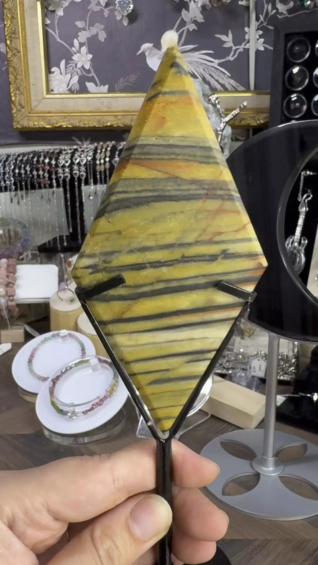 Tiger Stromatolite Diamond on Stand #1 thumbnail