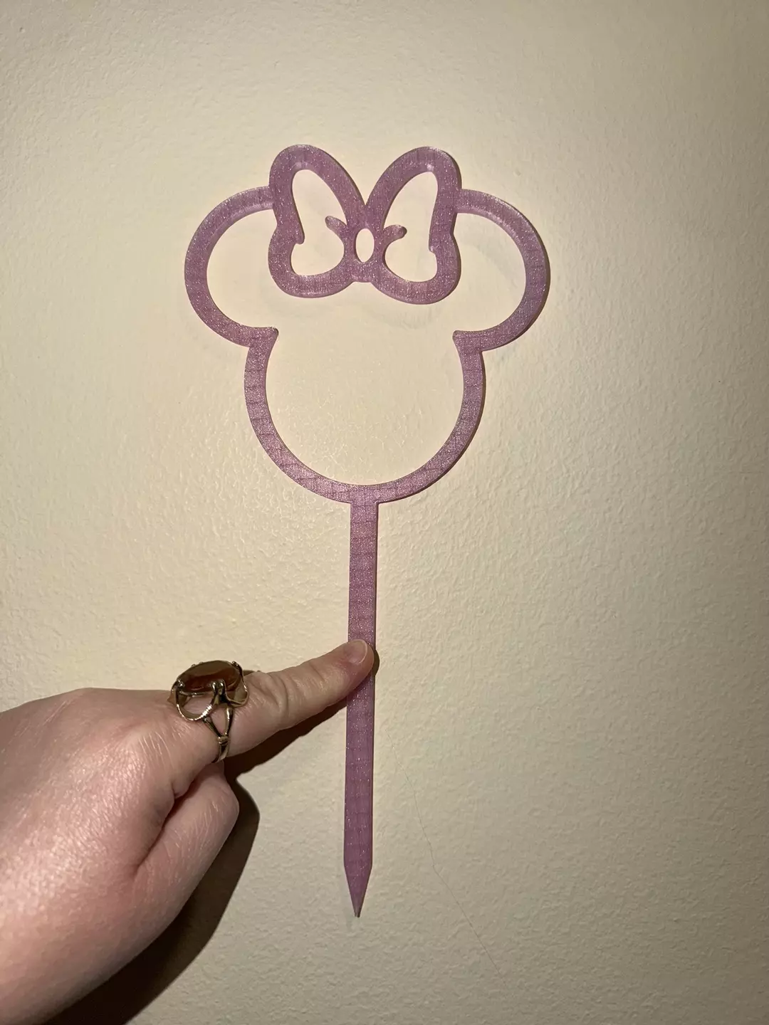 Item #148: Minnie Mouse stake trellis (purple gem sparkle) thumbnail