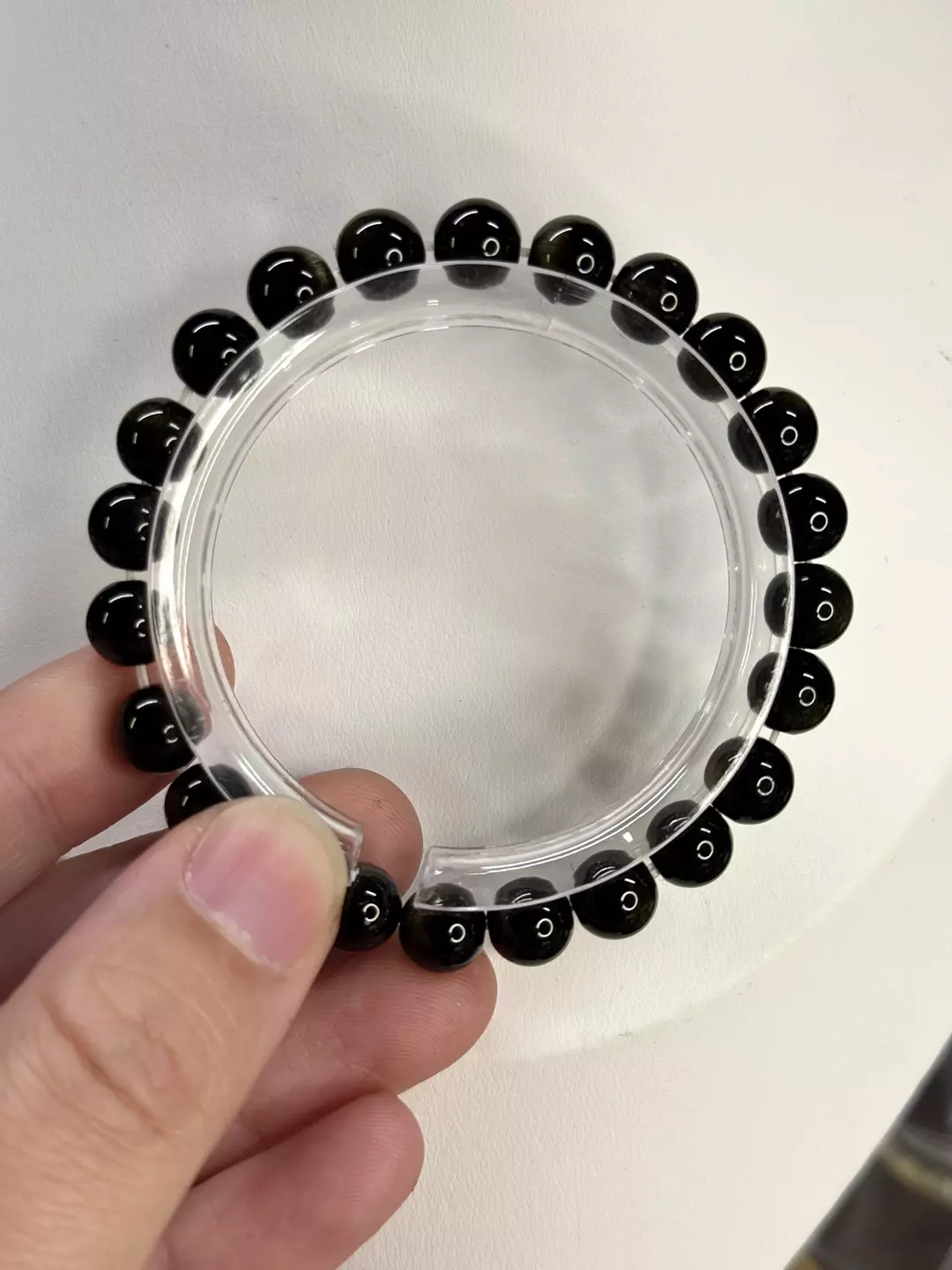 $8| Golden Sheen Obsidian Bracelet 8mm | 6.25” thumbnail