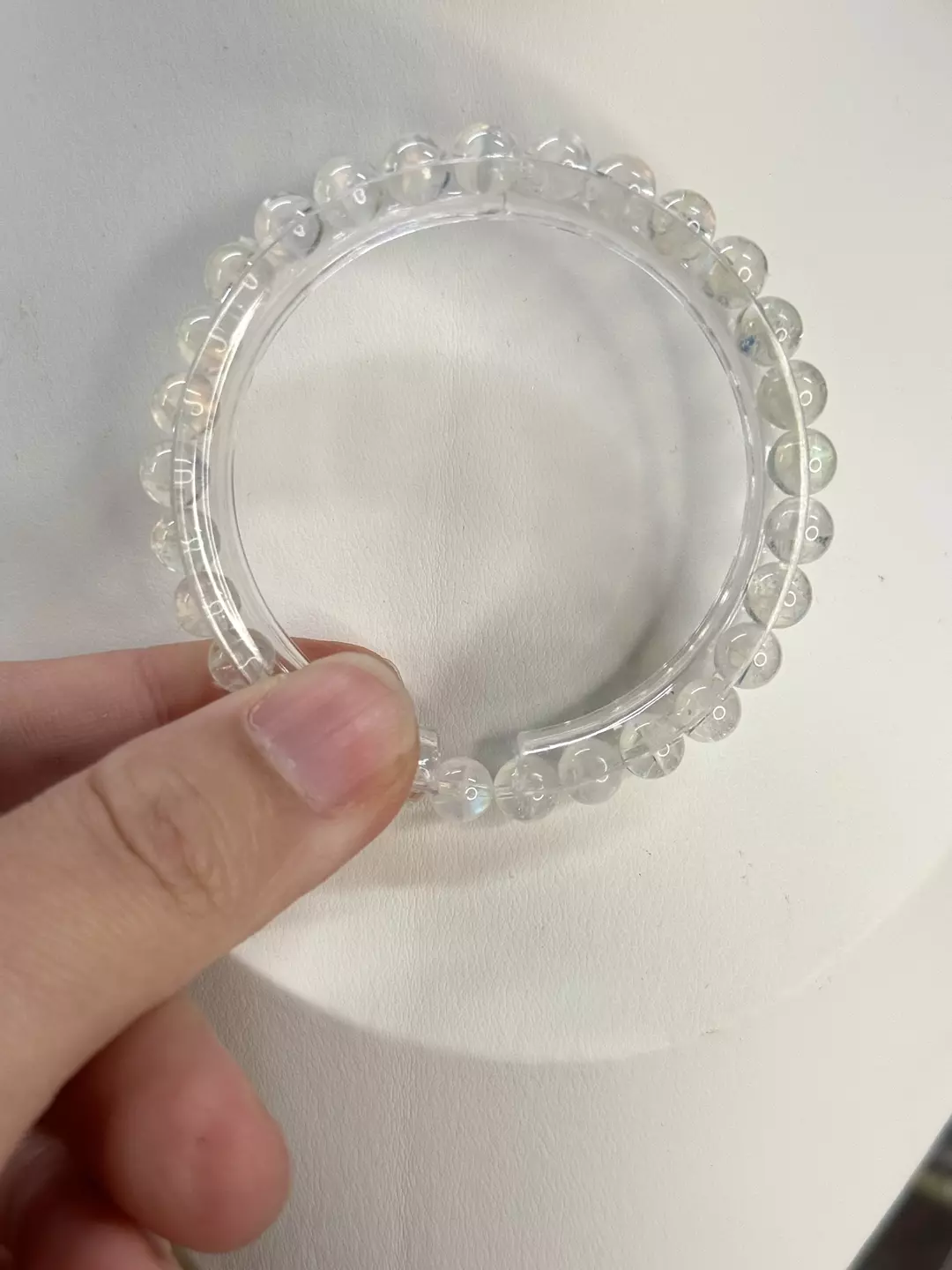 $45| Rainbow Moonstone Bracelet 6mm | 6.25” thumbnail