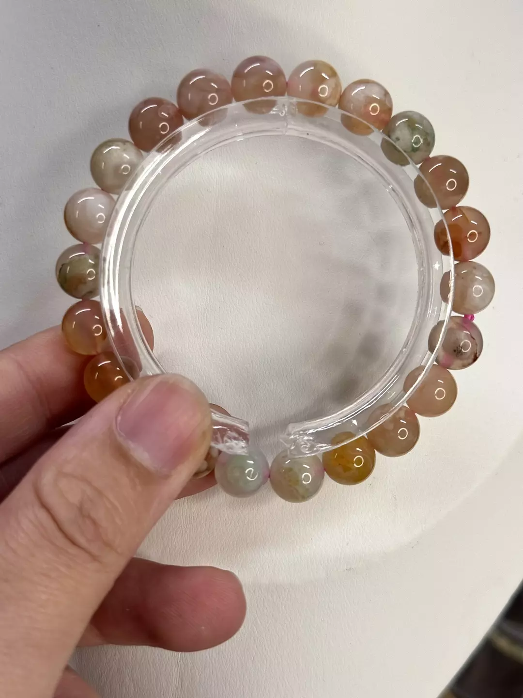 $12| Flower Agate Bracelet 9mm | 6.75” thumbnail