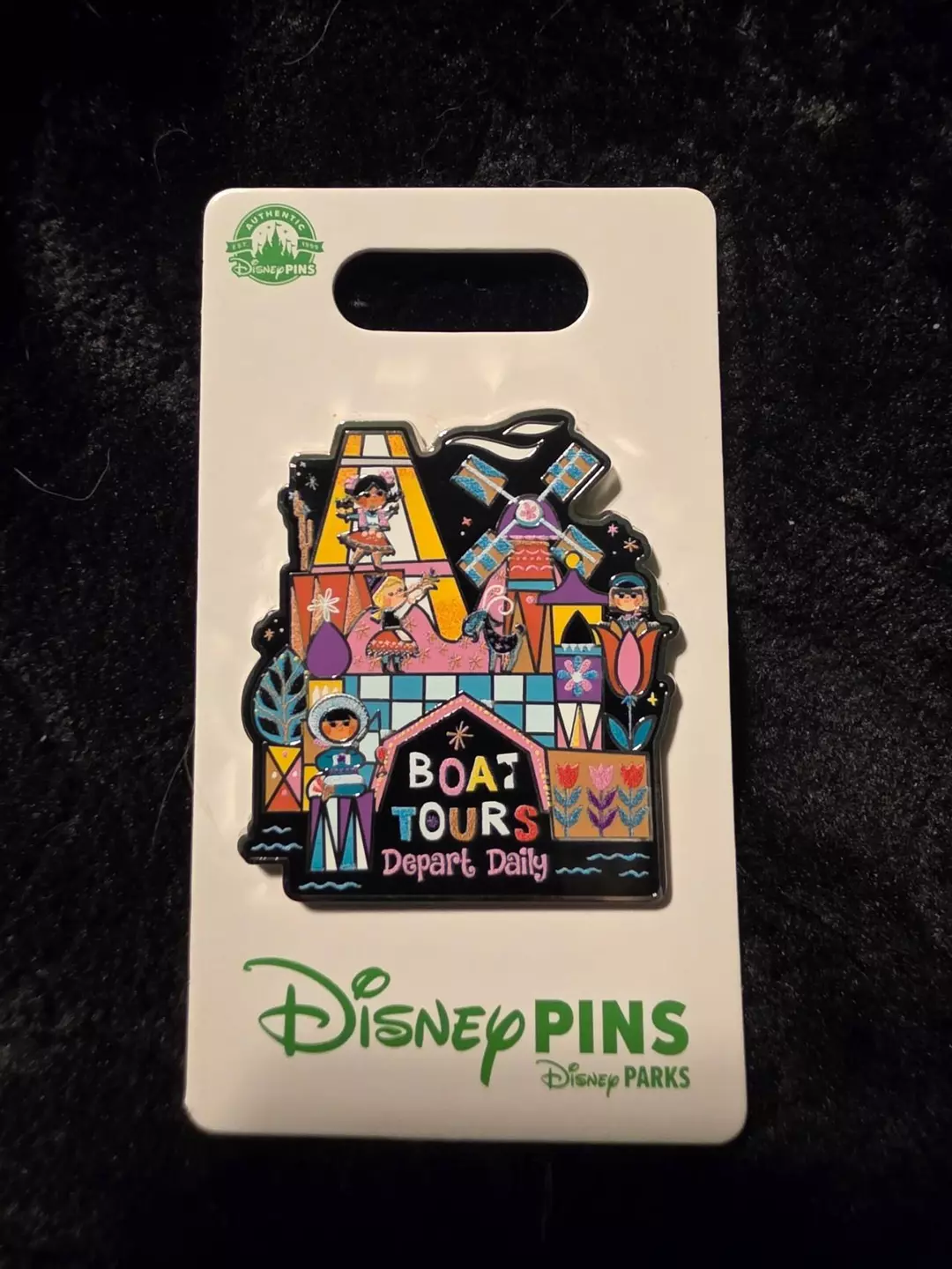 Disney Parks “It’s a Small World” Boat Tours Depart Daily Pin New with Card thumbnail