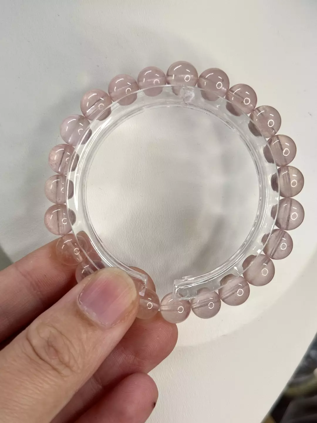 $65| Morganite Bracelet 8mm | 6.5” thumbnail