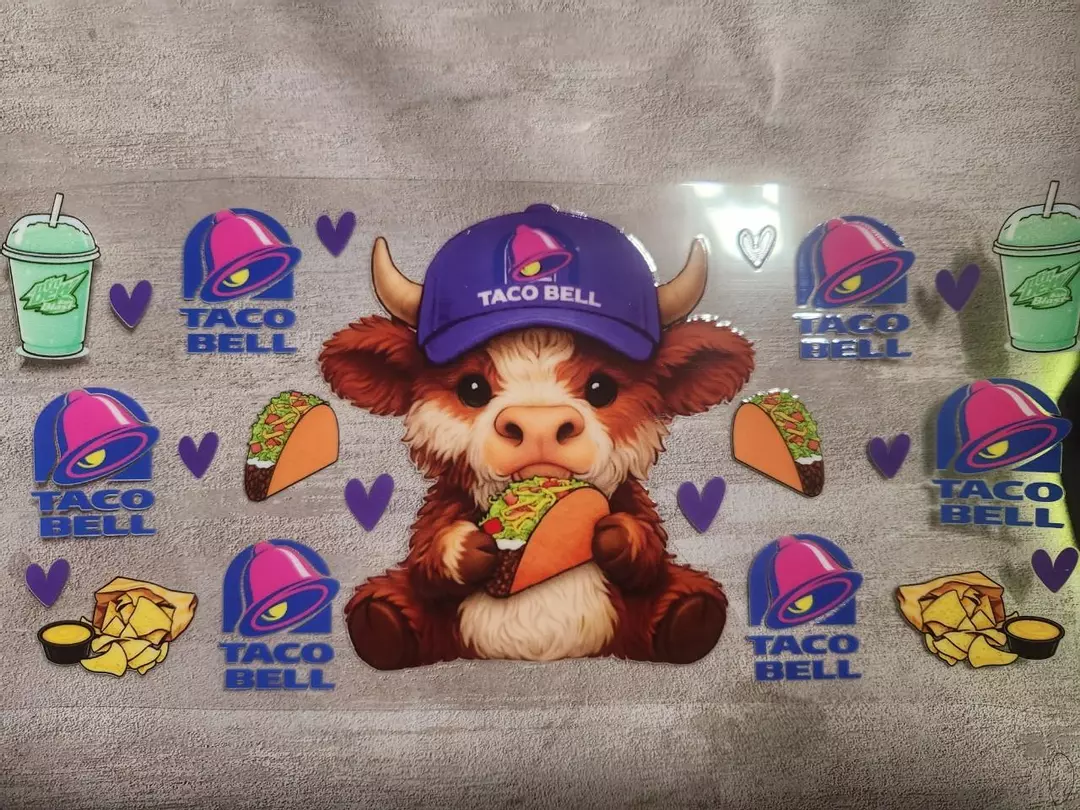Taco Bell and cow UV sticker Wrap thumbnail