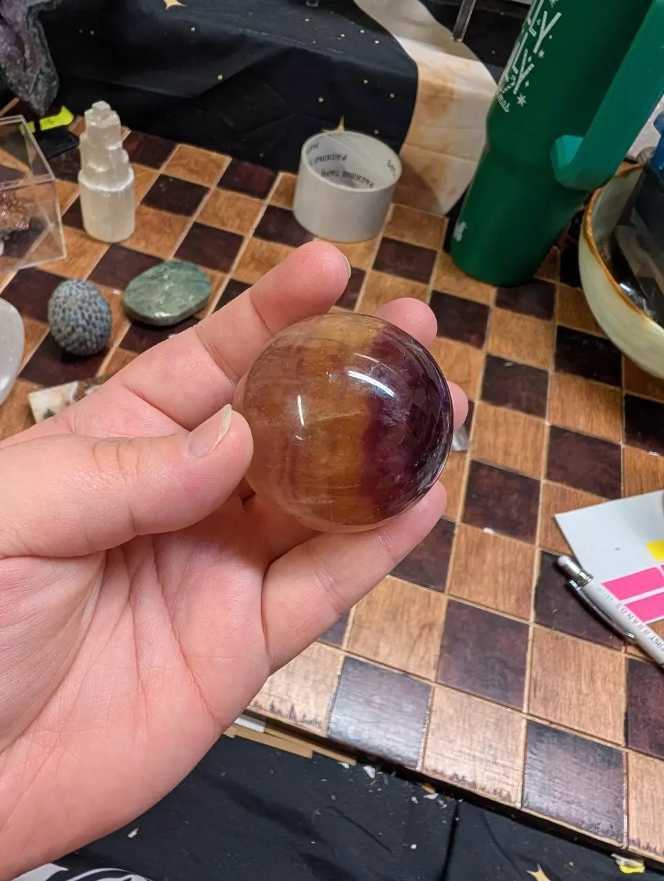 Purple and Yellow Flourite Sphere  thumbnail