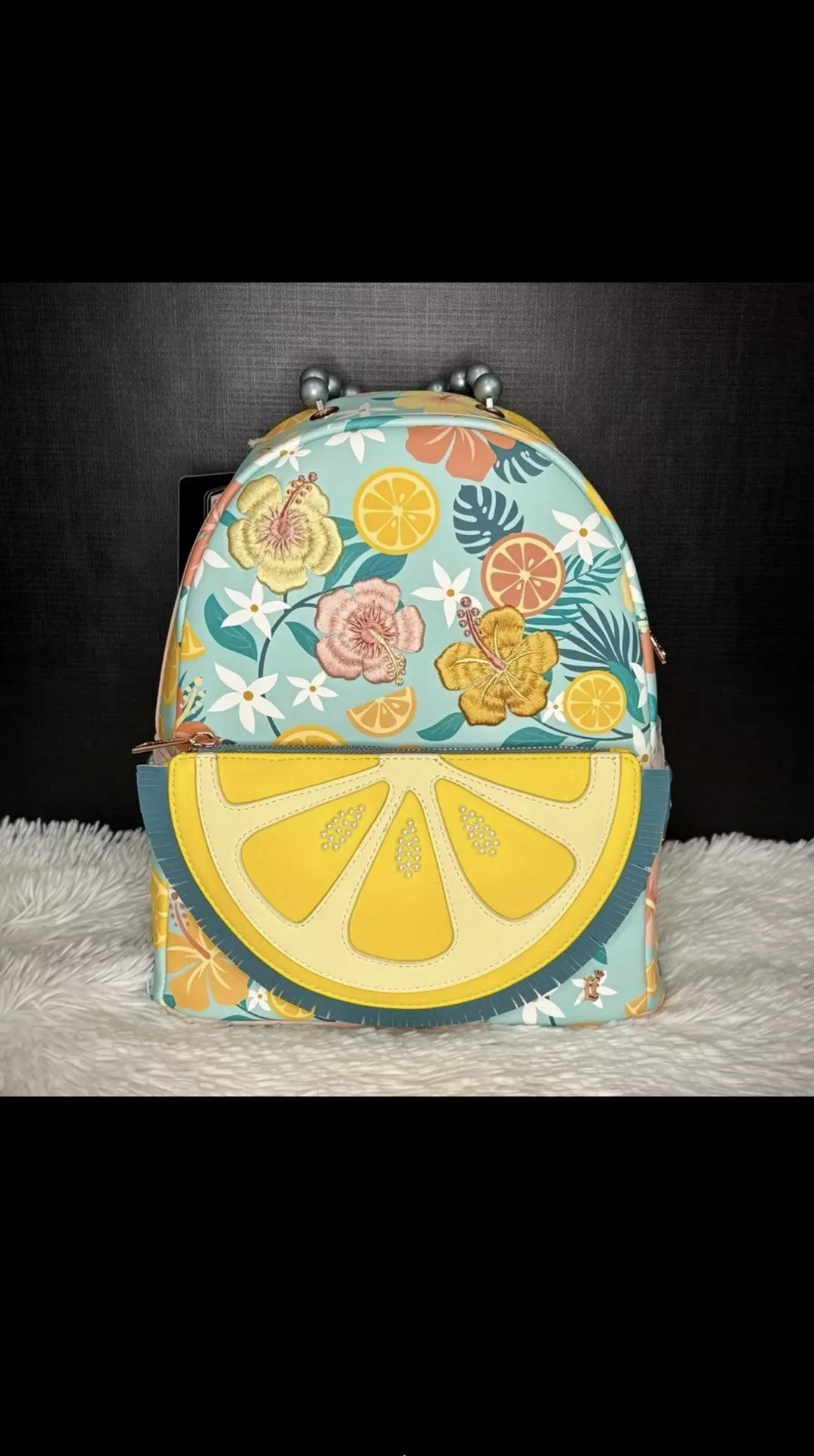 Loungefly Tropical Lemon Floral Mini Backpack thumbnail