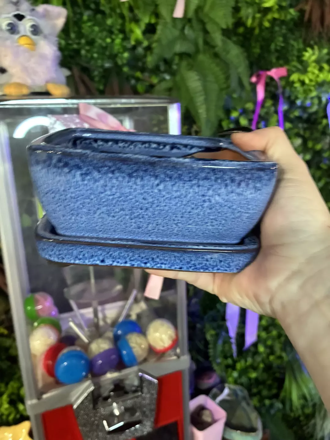 Blue bonsai pot (tray detached) sharpie for scale 😂 thumbnail