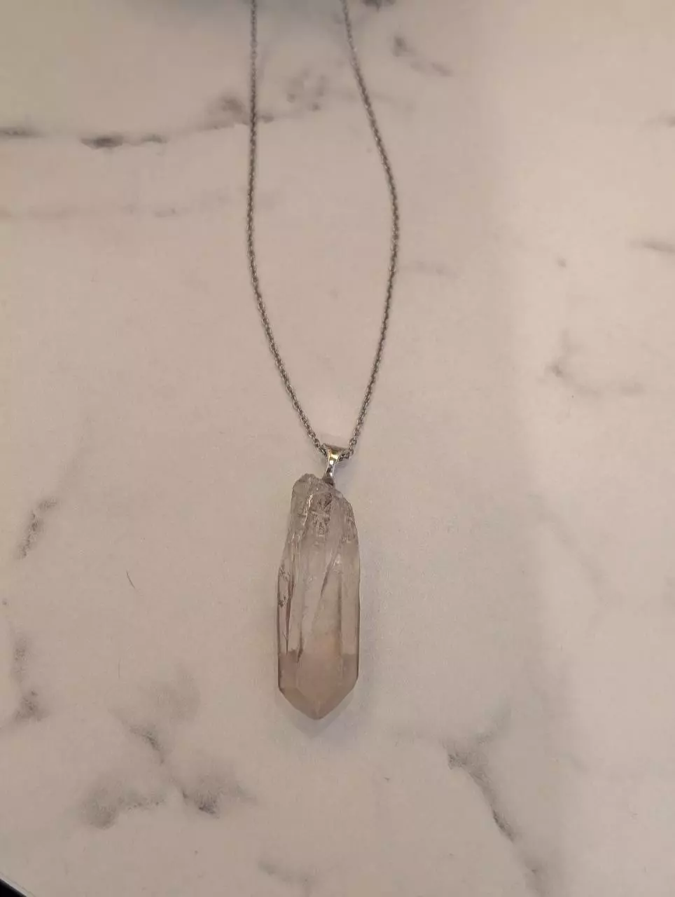 Piece of Lumerian Quartz on 20-24" adjustable stainless steel thumbnail