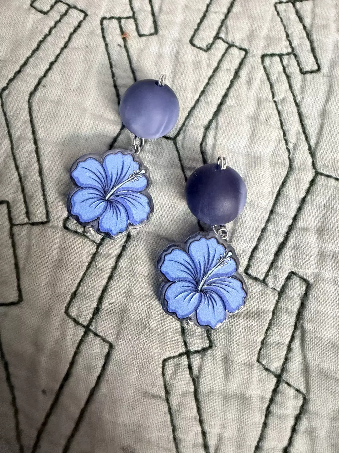 Blue Sakura earrings  thumbnail