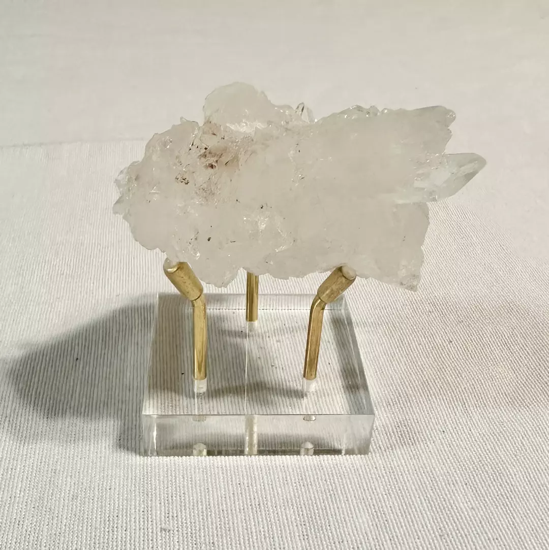 Clear quartz cluster on stand thumbnail