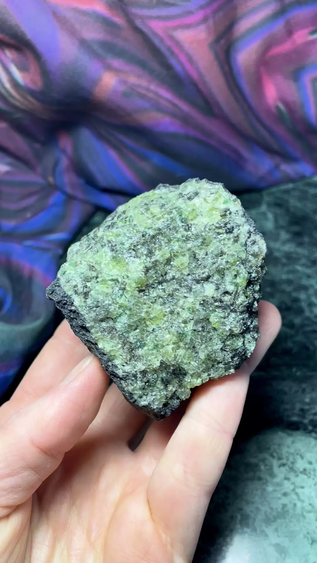 #3 Olivine (peridot) on basalt thumbnail